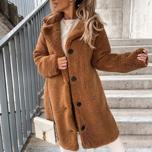 Manteau Long Élégant en Laine d’Agneau